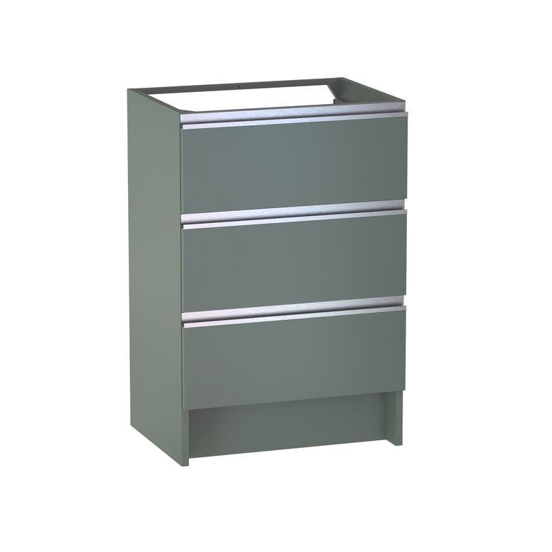 Meuble sous vasque reposant L.60 cm, 3 tiroirs, décor verni laqué FORMEO