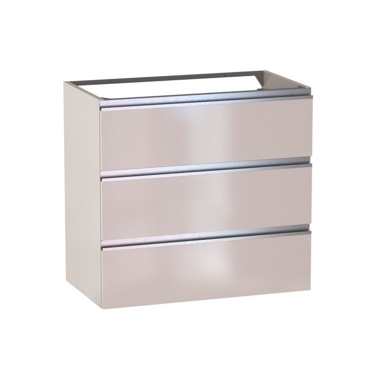 Meuble sous-vasque L.80 cm, 3 tiroirs, décor verni laqué FORMEO