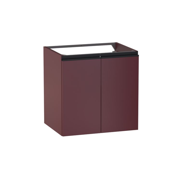 Meuble sous-vasque L.60 cm, 2 portes, décor verni laqué FORMEO