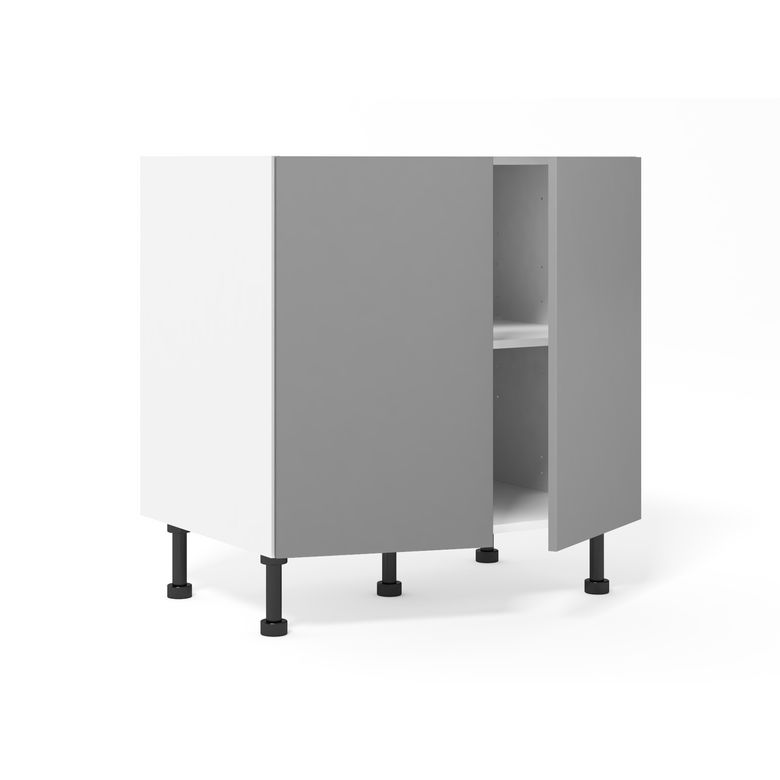 Bas 2 portes Pigments blanc brillant H92xL80xP63 Main Image