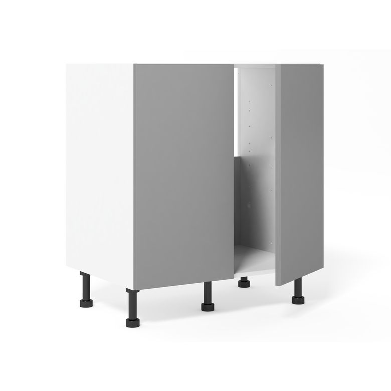 Sous évier 2 portes Velours blanc mat H92xL80xP63 Main Image