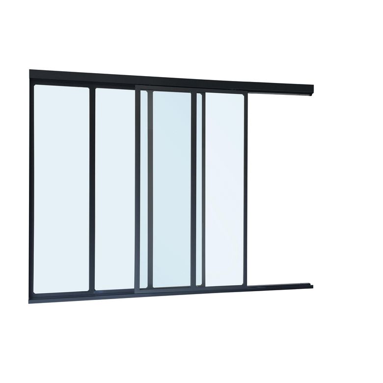 Verrière CREATIVE coulis. 3x3 vit (1 fixe,1 coul.) H. 128 x l.165 cm noir 9005S Main Image