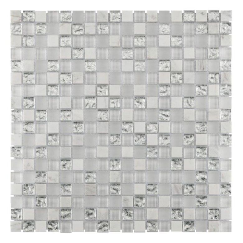 Mosaïque MIX MARBRE verre blanc sur trame 29.8x29.8 Main Image