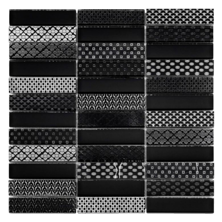 Mosaïque barrette déco noir mix 29.8x29.8 Main Image