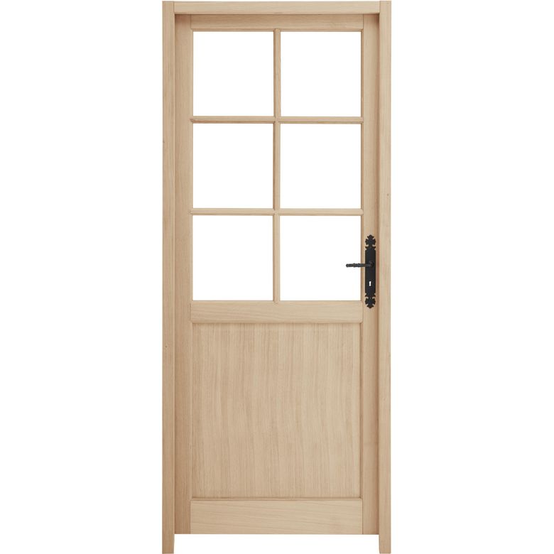 Bloc-porte chêne plaqué 6 vitrages ANDINE - Huisserie 72