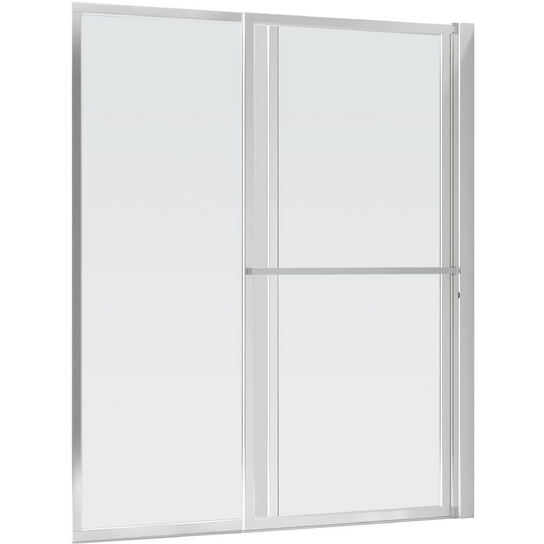 Pare baignoire OLA 2 volets relevables coul. H.140xl.123 v. transp. prof. argent Main Image