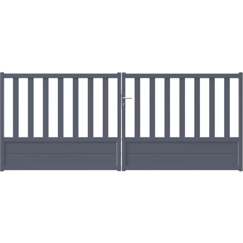Portail battant aluminium MASSA gris a/accessoires H.122 x l.300 Main Image