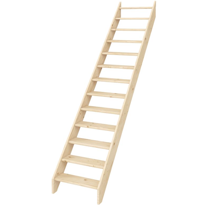 Escalier KINO DROIT sapin H.274 x Rec.243 ss contremarche ss rampe en KIT Main Image
