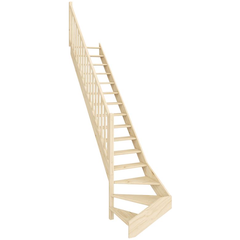 Escalier Kino quart tournant bas avec rampe - Lapeyre