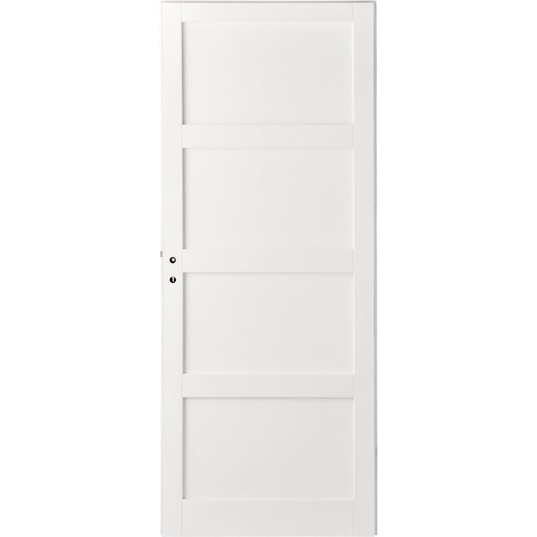 Porte seule ELEGANCE / NAPLES *** Recoupable Laqué Blanc- Menuisé - H.214 x l.75 Main Image