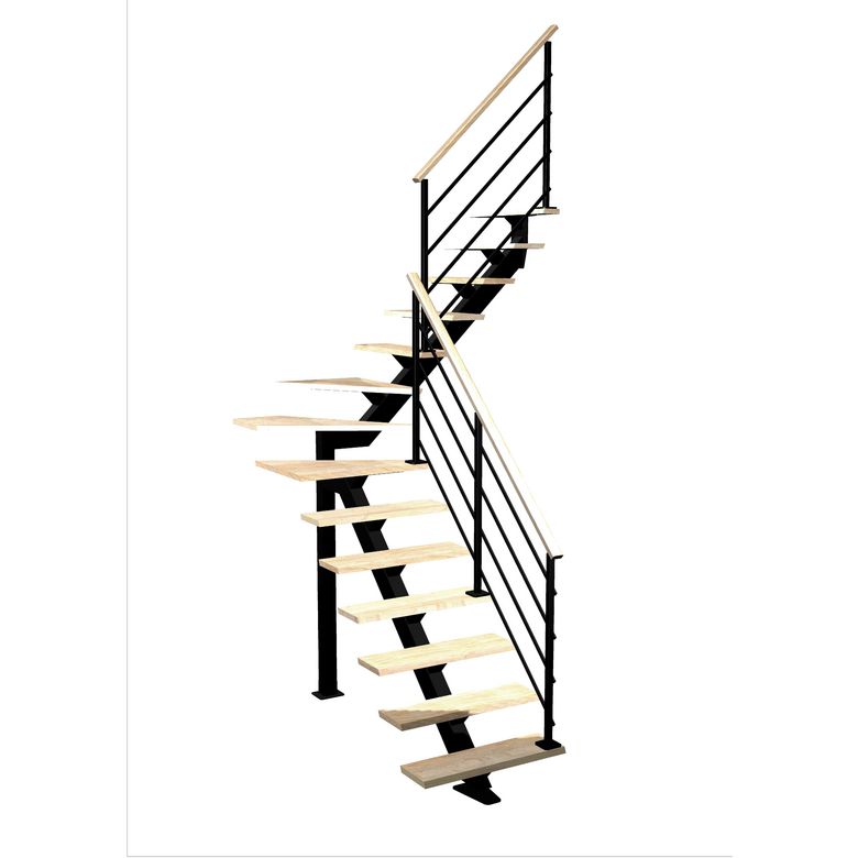 Escalier Elliot quart tournant intermédiaire rampe Eva