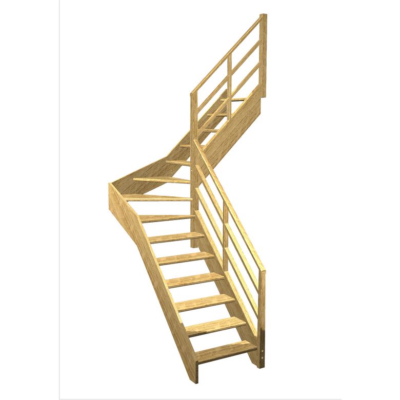 Escalier Aria quart tournant intermédiaire rampe Eden