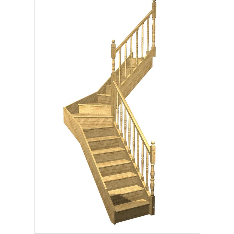 Escalier Faubourg quart tournant intermédiaire rampe Antique