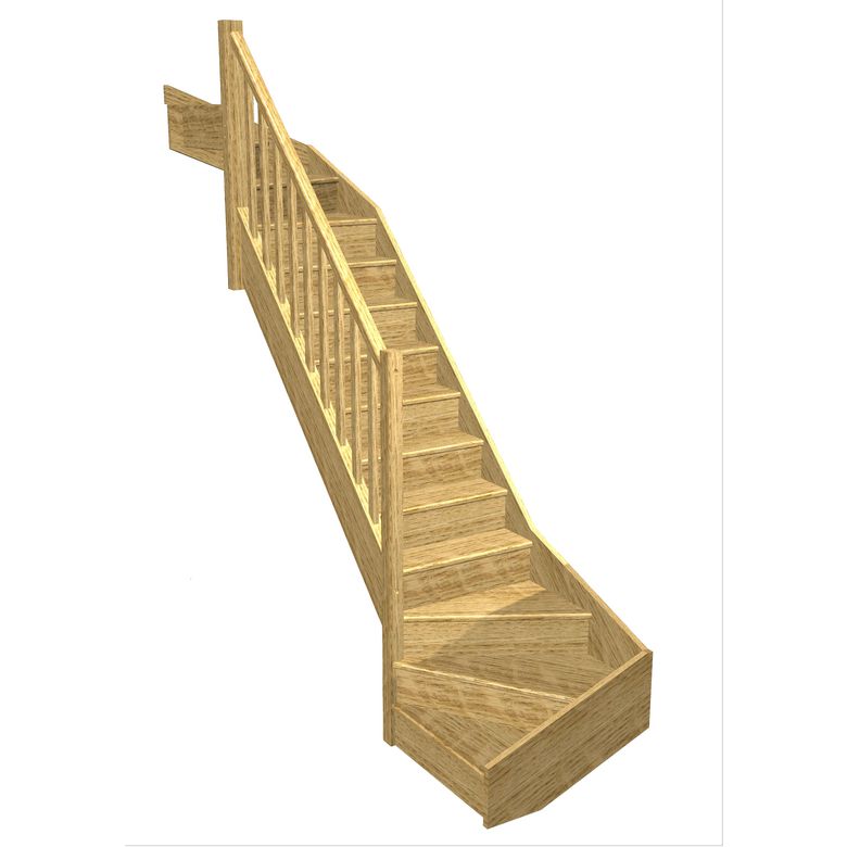 Escalier Faubourg double quart tournant haut & bas rampe Moulure