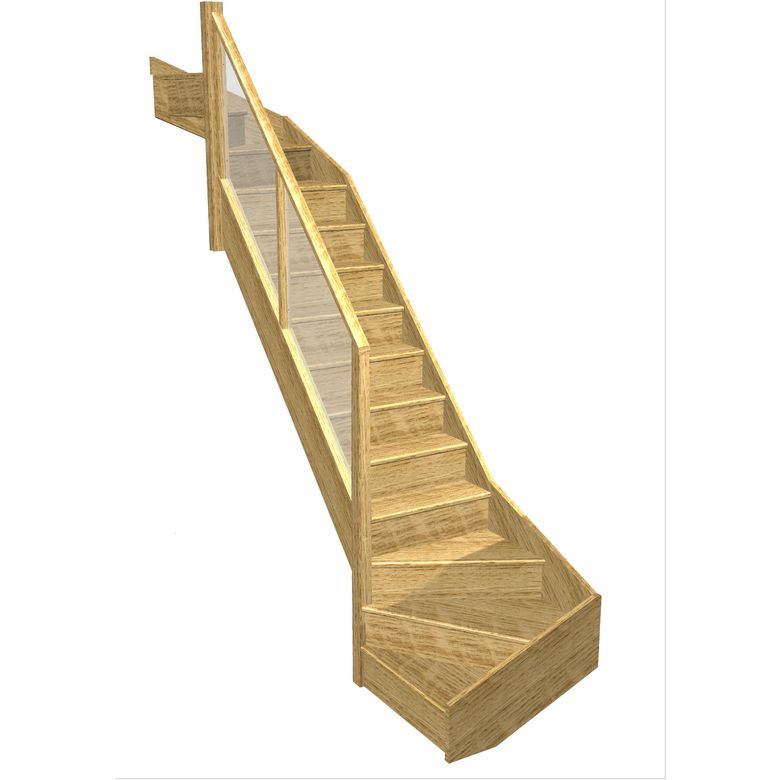 Escalier Faubourg double quart tournant haut & bas rampe Emerence