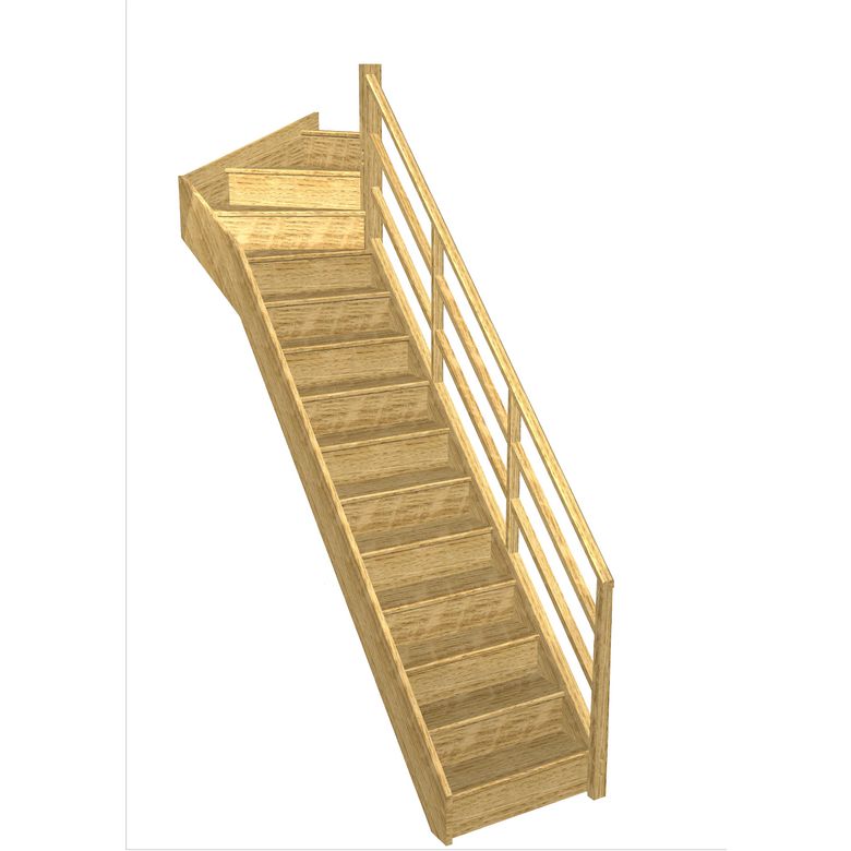 Escalier Faubourg quart tournant haut rampe Eden