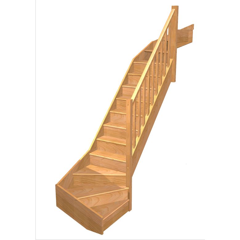Escalier Faubourg double quart tournant haut & bas rampe Moulure