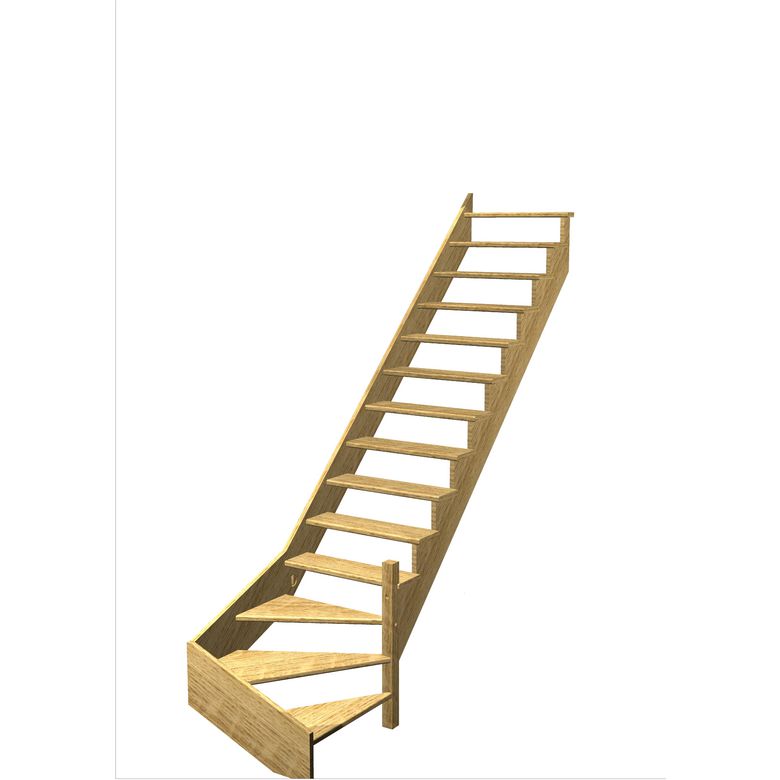 Escalier Ouessant quart tournant bas sans rampe