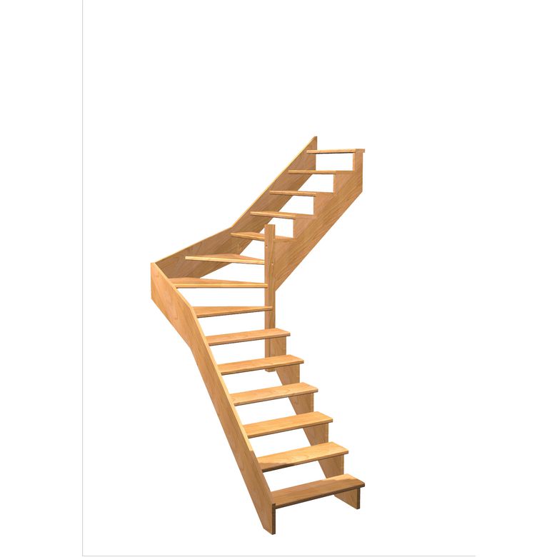 Escalier Ouessant quart tournant intermédiaire sans rampe