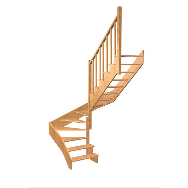Escalier Ouessant double quart tournant intermédiaire sans rampe