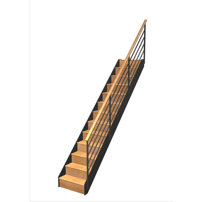 Escalier Esteban droit rampe Fera main bois