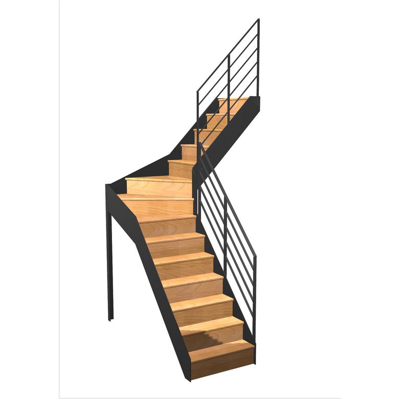 Escalier Esteban quart tournant intermédiaire rampe Fera