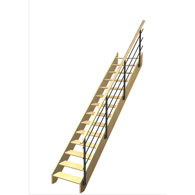Escalier Aria Droit Sapin Evan  h.274 R.290 Droite Main Image
