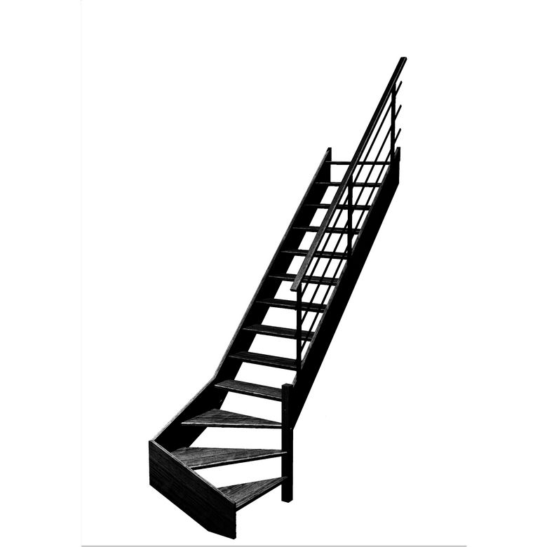 Escalier Aria quart tournant bas rampe Evan