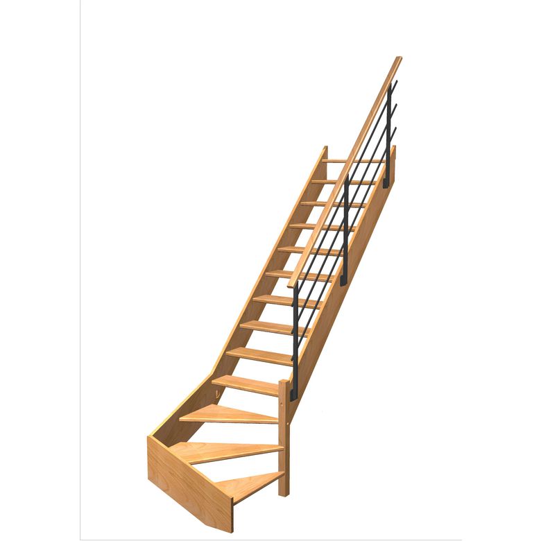 Escalier Aria quart tournant bas rampe Evan