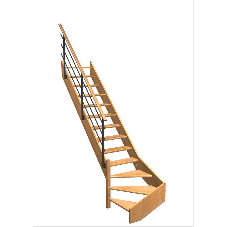 Escalier Aria quart tournant bas rampe Evan