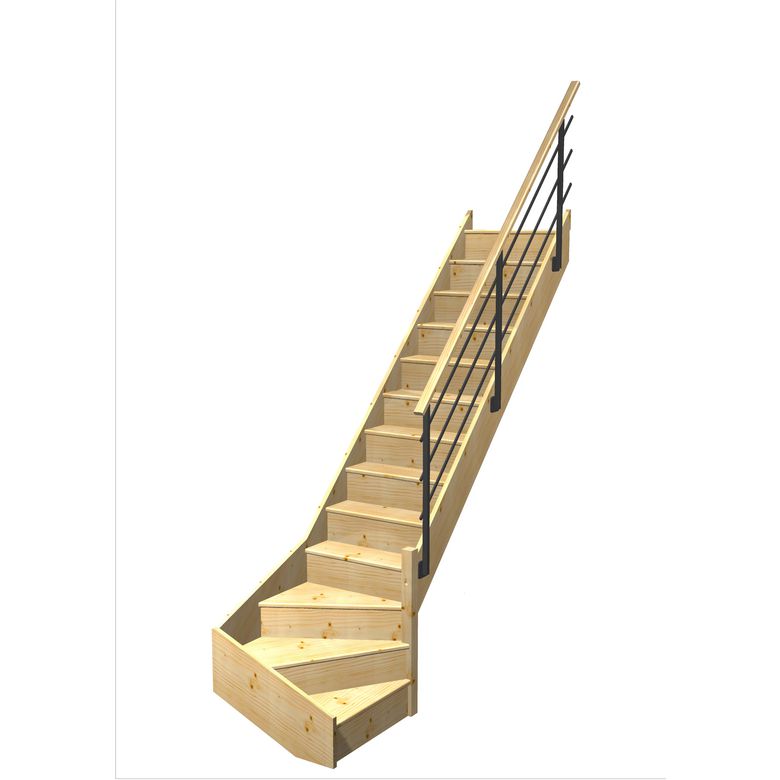 Escalier Faubourg 1/4 t. bas Sapin Evan  h.274 R.280 Droite Main Image