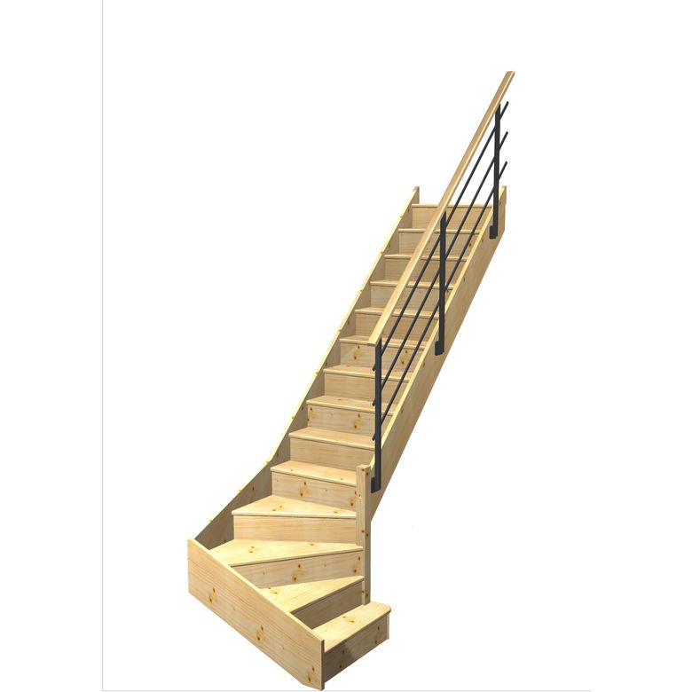 Escalier Faubourg 1/4 t. bas déb. Sapin Evan  h.274 R.280 Droite Main Image