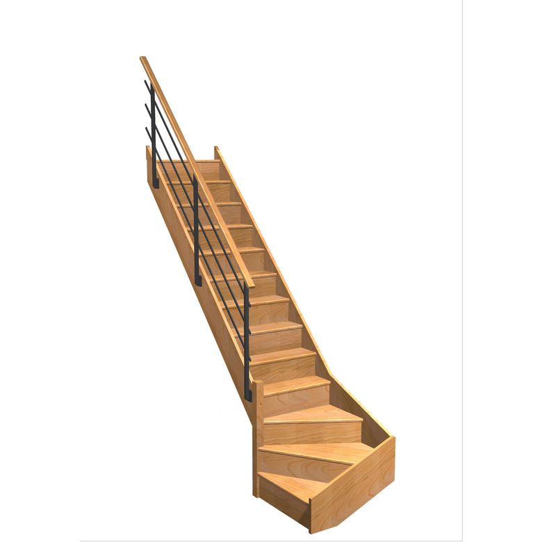 Escalier Faubourg quart tournant bas rampe Evan