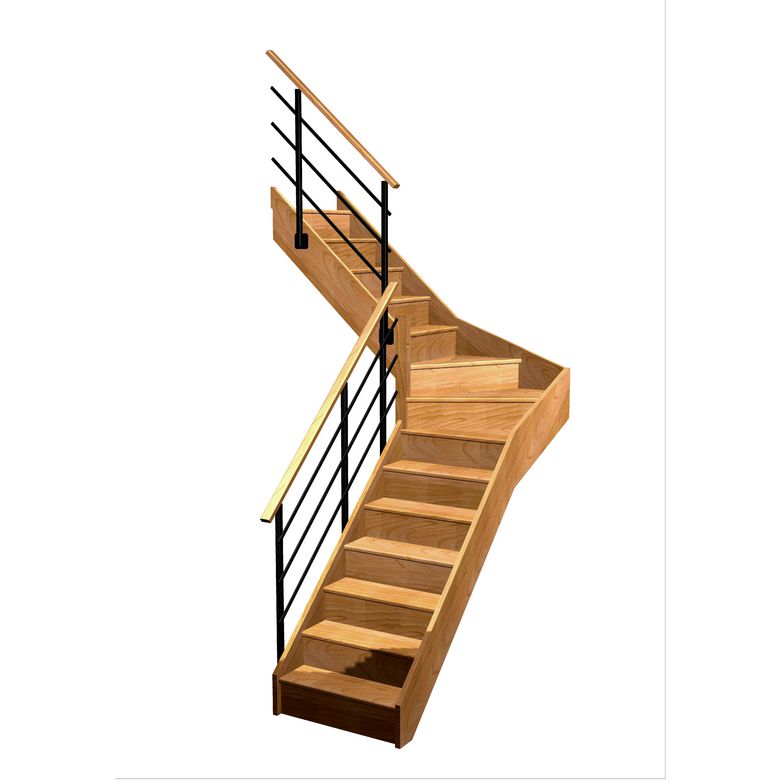 Escalier Faubourg quart tournant intermédiaire rampe Evan