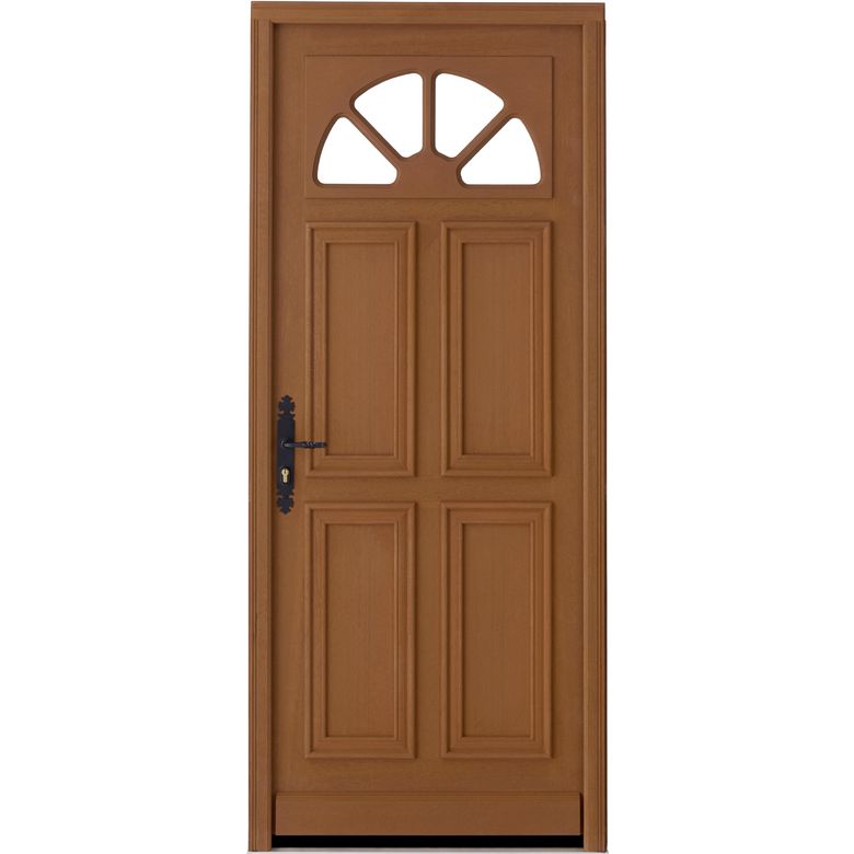 Porte d'entrée* bois exotique AUMALE + barillet 30x35 H.215 x l.90 droite Main Image