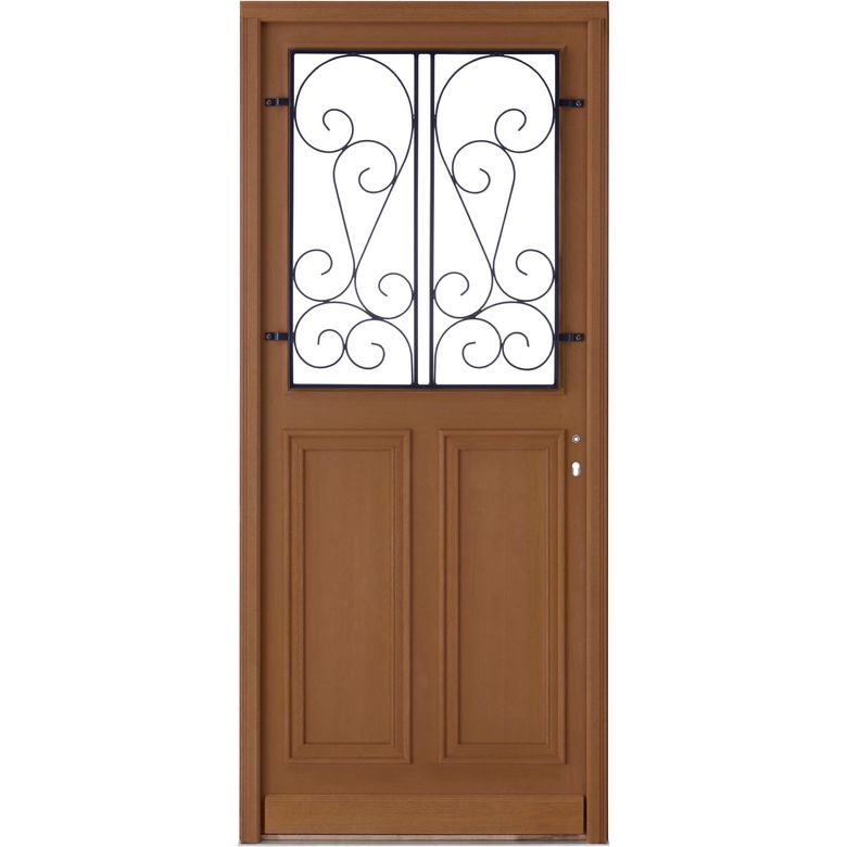 Porte d'entrée Chambon Bois exotique Grille Vallière
