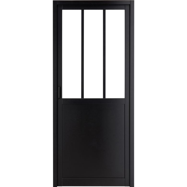 Bloc porte  bois laqué noir -Lapeyre