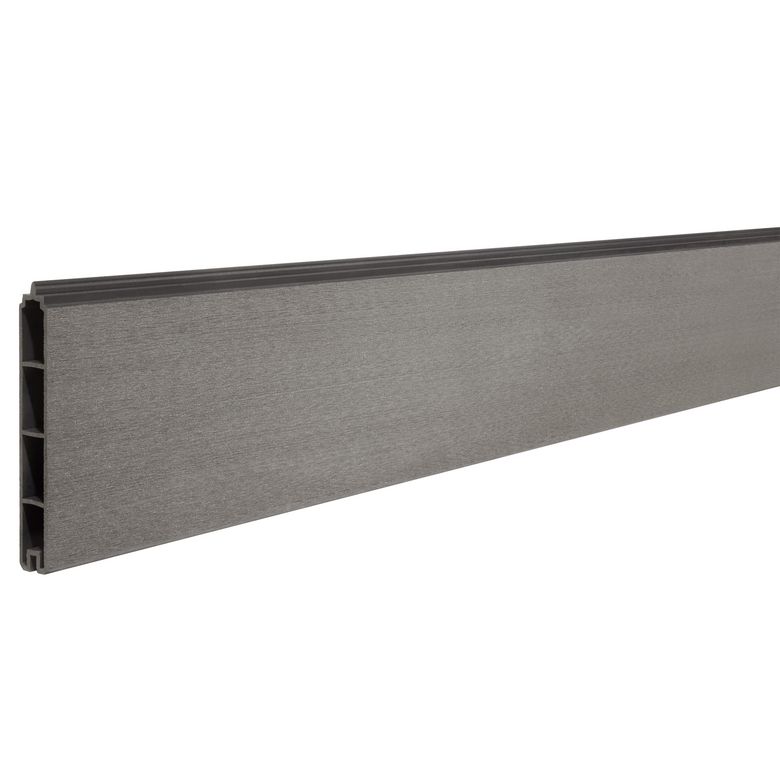 Pack 3 lames Althéa gris anthracite avec renfort pour clôture en bois composite Main Image