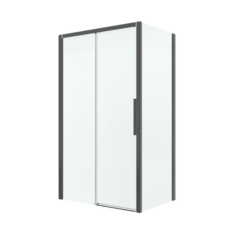 Porte de douche OPURE NOIR coulissante H.200 x l.120 gche verre transp.Timeless Main Image