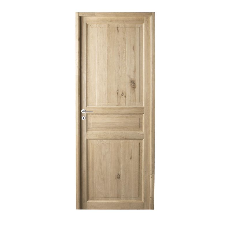 Bloc-porte SPECIAL *** Chêne - Menuisé - Huisserie 72 - H.204 x l.83 D Main Image