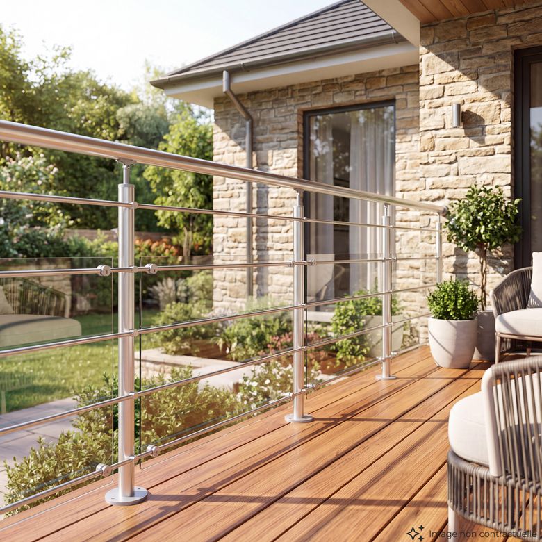 Kit balustrade LYCIUM à plat en aluminium