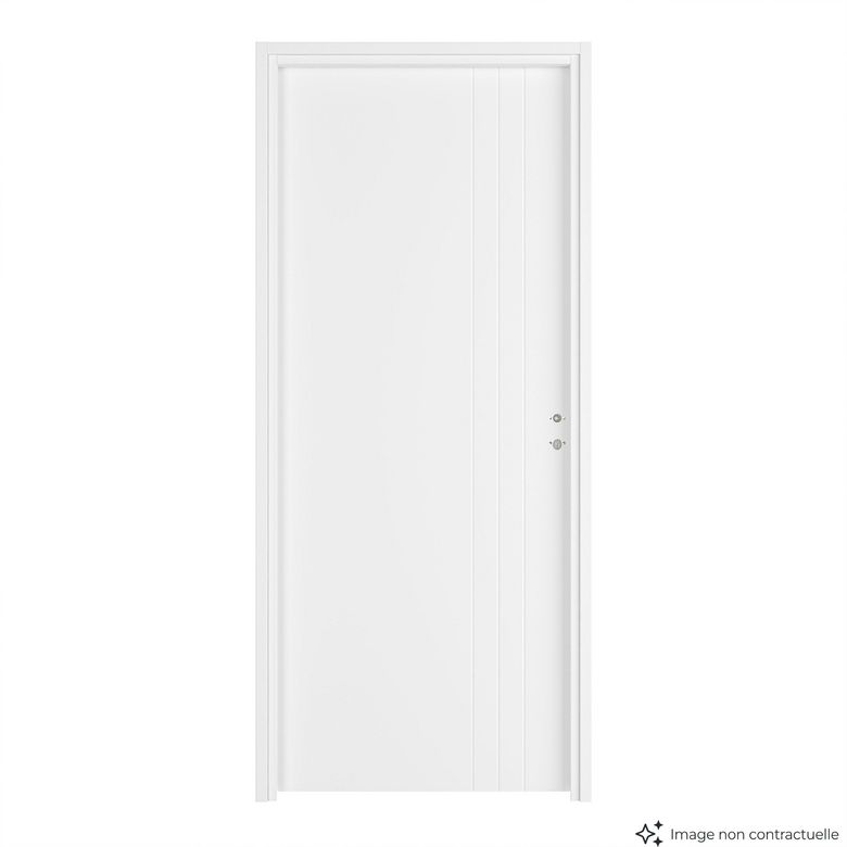 Bloc-porte thermique LINE *** Laqué Blanc - Fin de chantier