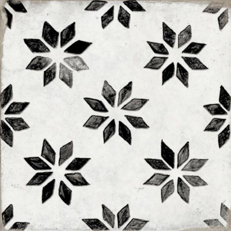 Carrelage HERA motif badiane noir 20x20 ép.8.5 mm aspect naturel Main Image