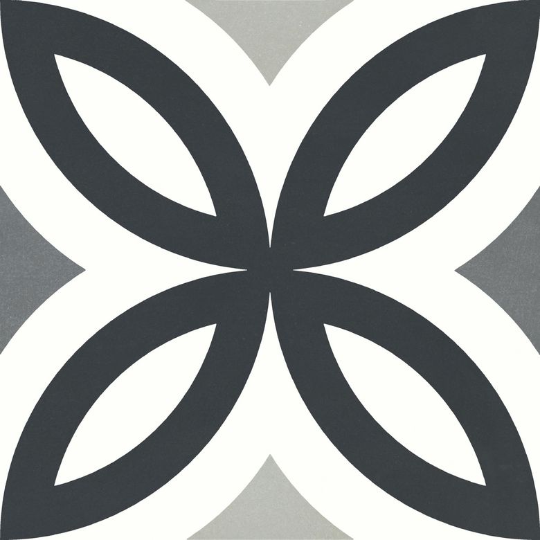 Carrelage décor HELIOS quart rosace 20,3 x 20,3 cm