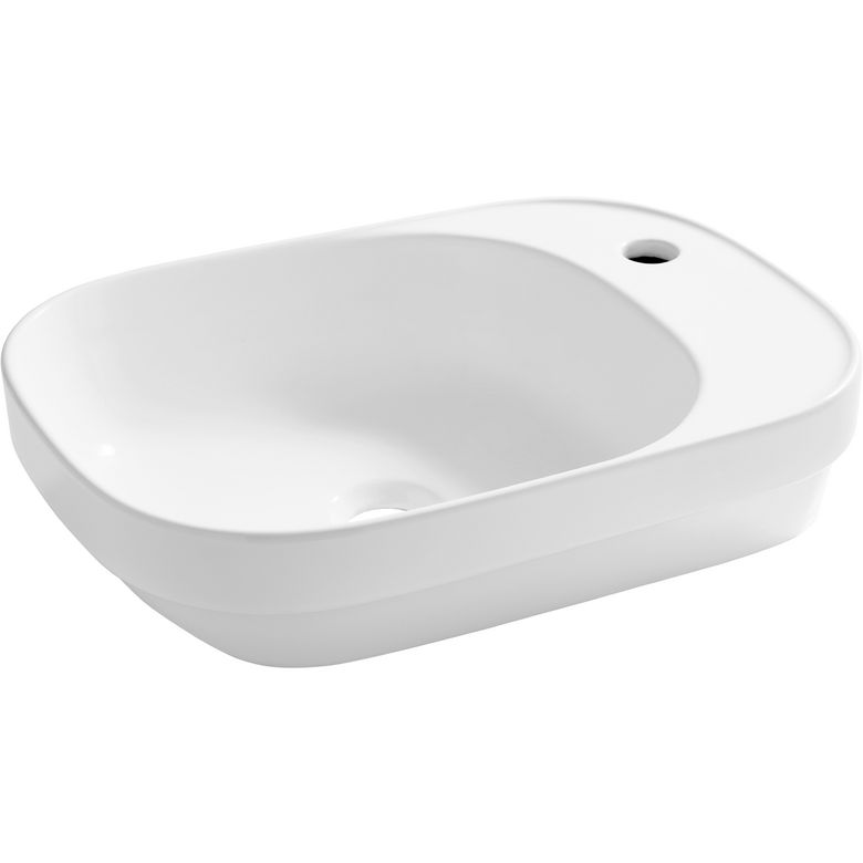 Vasque RIVE porcelaine blanche semi-encastrée Main Image