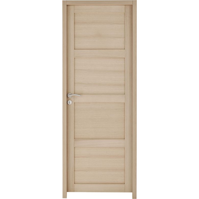Bloc-porte QUADRAL *** Chêne plaqué - 4 panneaux - Huisserie 90 - H.204xL.63 D Main Image