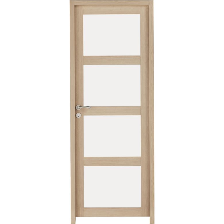 Bloc-porte QUADRAL *** Chêne plaqué - 4 vitrages - Huisserie 90 - H.204xL.63 D Main Image