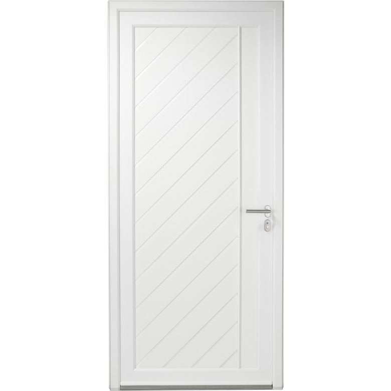 Porte d'entrée** PVC ALIANA + Barillet 40x40 Ud 1,5 - H.215 x l.90 Poussant G Main Image