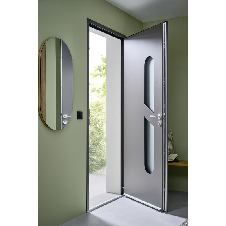 Porte d'entrée Angele Aluminium poignée Iris -Lapeyre