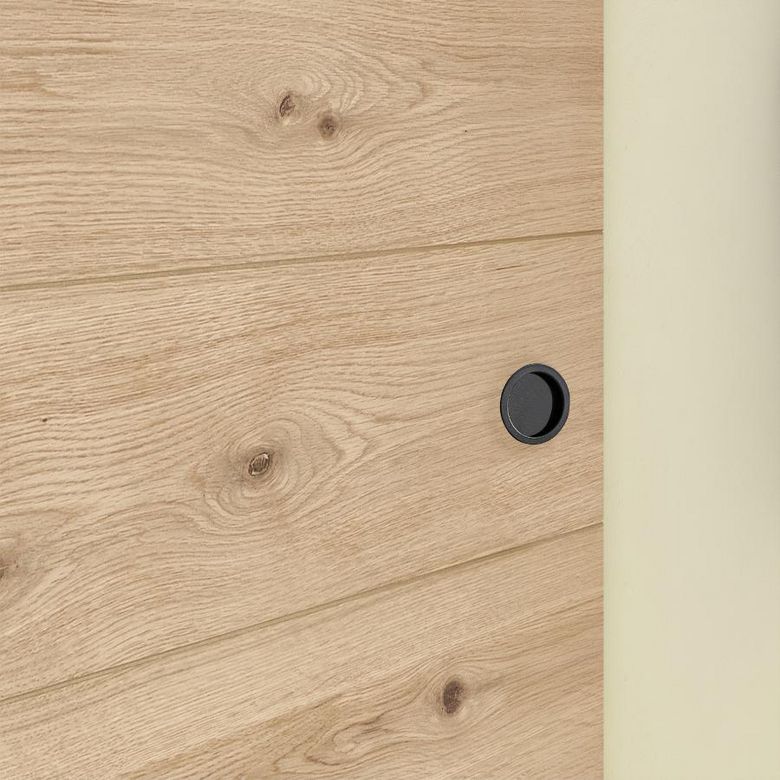 Porte coulissante NAIADE chêne plaqué avec usinage trou poignée - Lapeyre